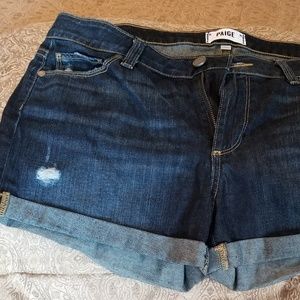 Paige Dark Jean Distressed Shorts - NEW w/o tags